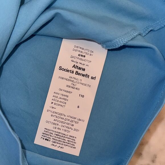 Moschino Blue Logo Short Sleeve Tee 5Y - Picture 5 of 5